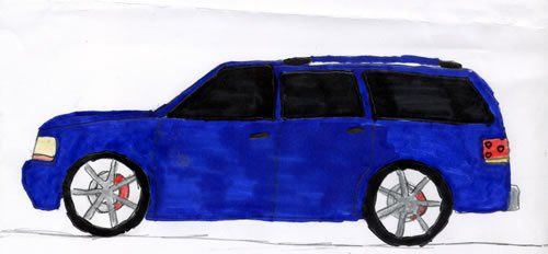 blue car